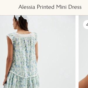 FREE PEOPLE ALESSIA PRINTED MINI DRESS Green Motif